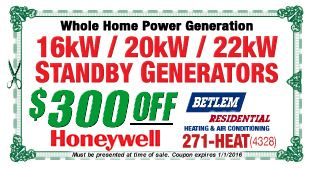 $300 Rochester Whole Home Standy Generators Coupon